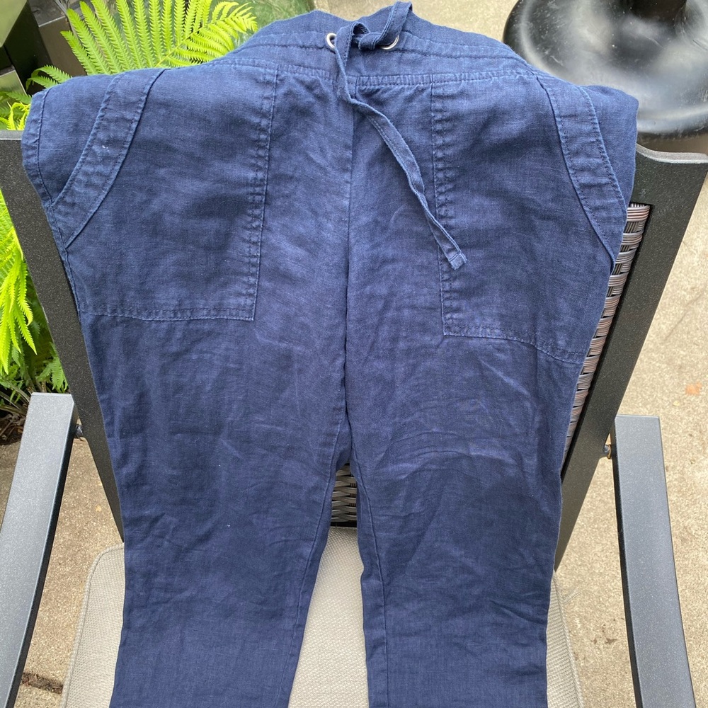 Athleta Navy Linen Pants
